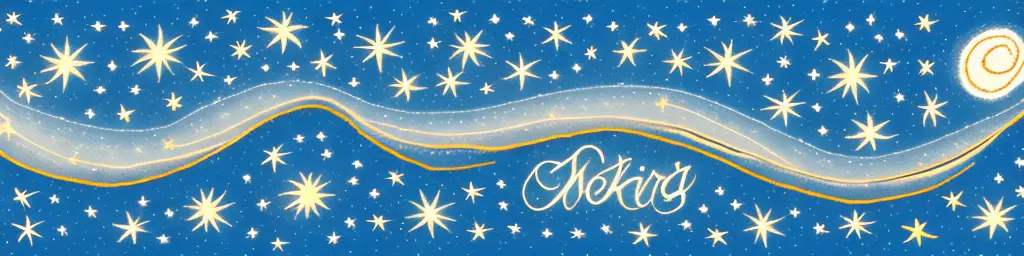 Santa's sleigh flying through a starry night sky